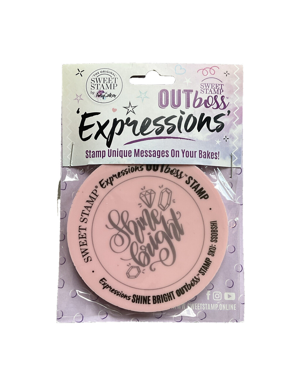 Sweet Stamp By Outboss Plastic Expression Fondant Stamp, “Shine Bright”